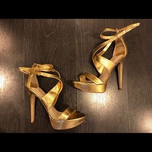 Nine West Gold Platform Heel